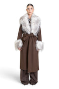 CAPPOTTO VESTAGLIA CON DETTAGLI IN ECO-PELLICCIA