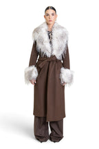CAPPOTTO VESTAGLIA CON DETTAGLI IN ECO-PELLICCIA