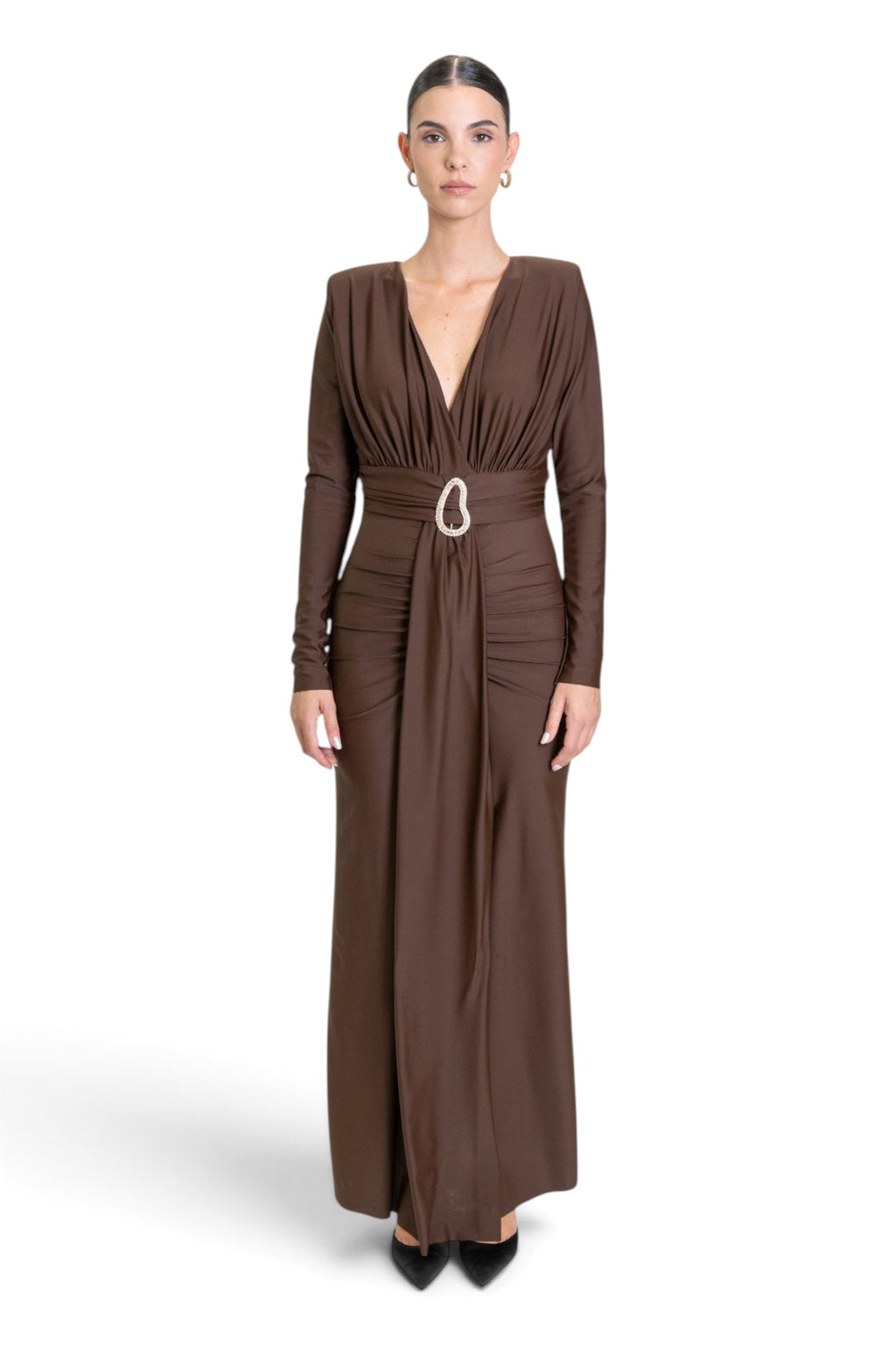 ABITO LUNGO IN LYCRA CON DETTAGLI JEWEL