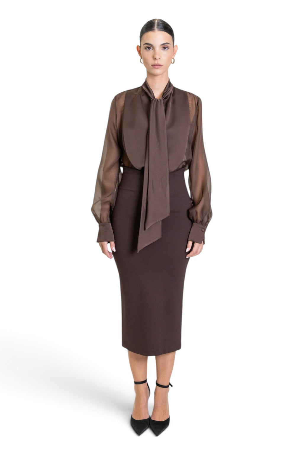 CAMICIA IN ORGANZA CON DETTAGLIO SMOKING