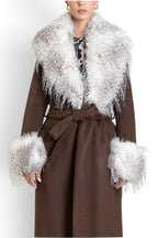 CAPPOTTO VESTAGLIA CON DETTAGLI IN ECO-PELLICCIA