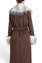 CAPPOTTO VESTAGLIA CON DETTAGLI IN ECO-PELLICCIA