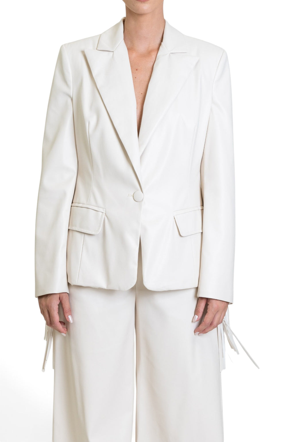 GIACCA IN ECO-PELLE CON FRANGE