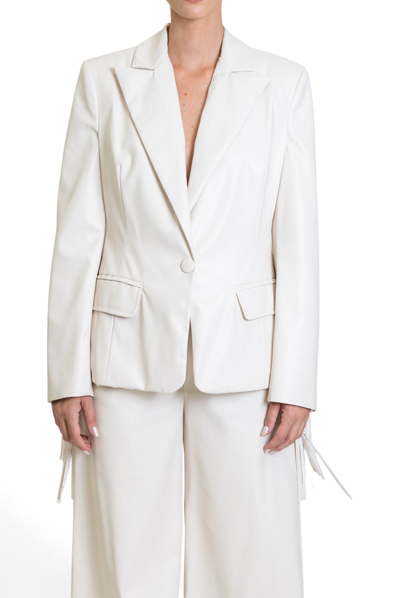 GIACCA IN ECO-PELLE CON FRANGE