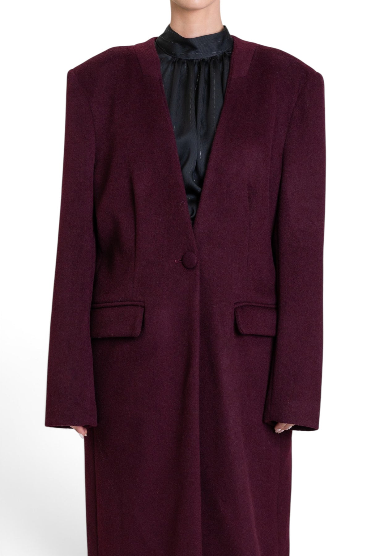 CAPPOTTO MONOPETTO SENZA COLLO