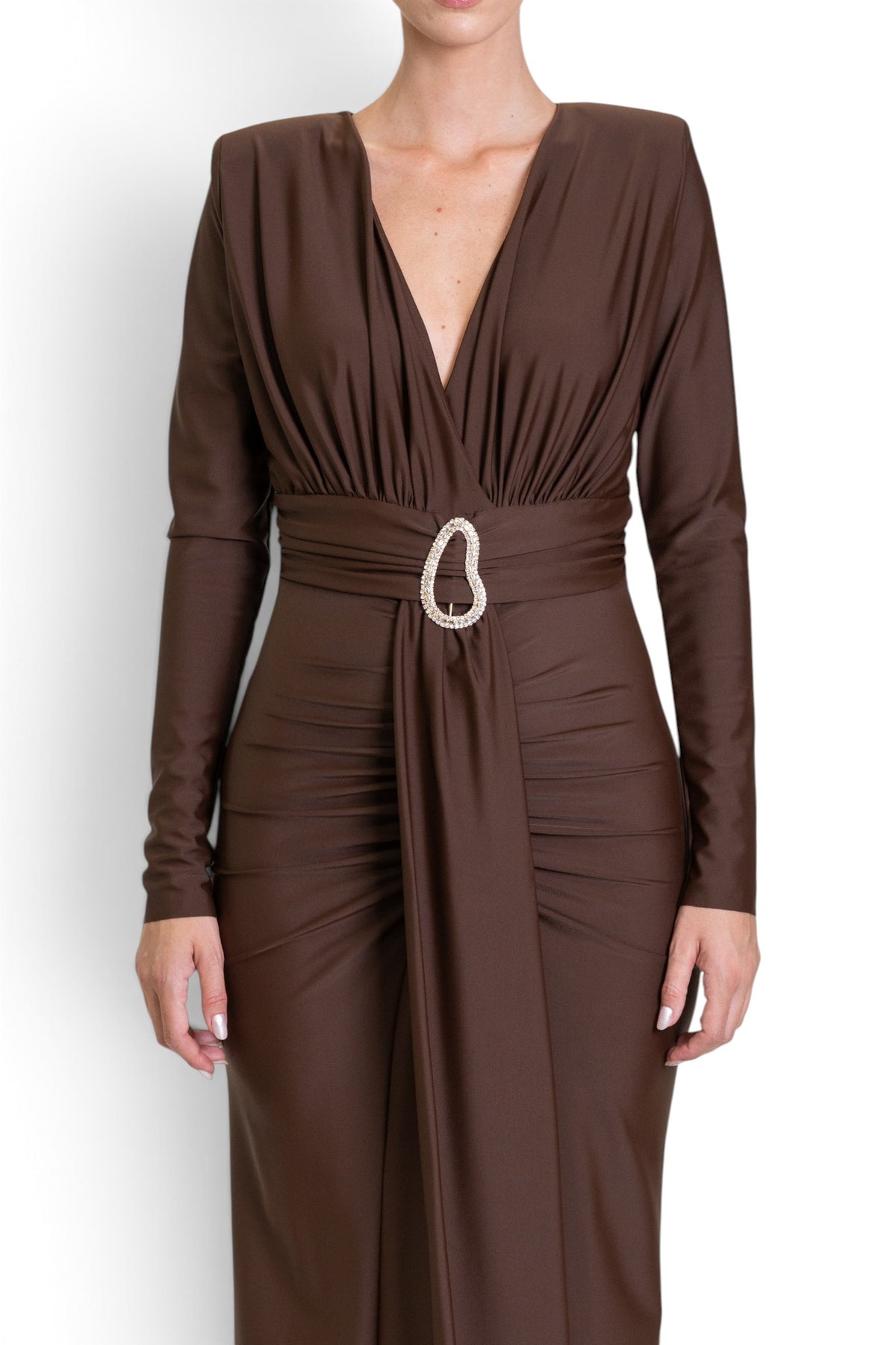 ABITO LUNGO IN LYCRA CON DETTAGLI JEWEL