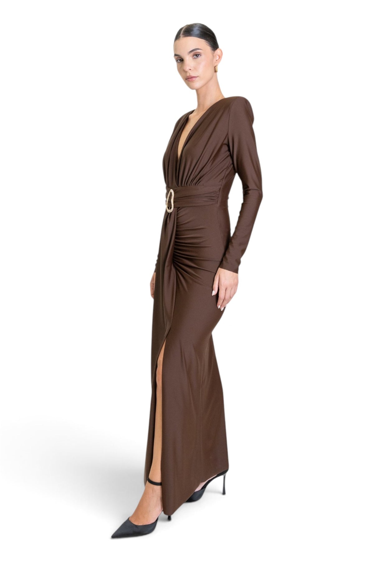 ABITO LUNGO IN LYCRA CON DETTAGLI JEWEL